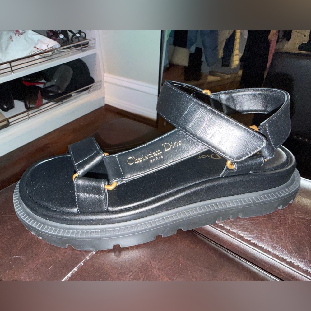 Dior Black and Gold Sandals - Picture 3 of 4